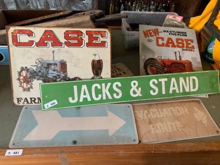 Assorted lot of tin signs