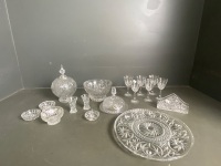 Selection of crystal and glassware