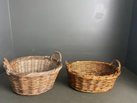 2 cane baskets