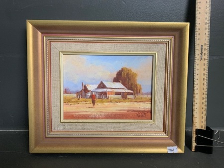 Old Timer Carinda - Framed Oil on Canvas Board - Signed William OShea (1988)