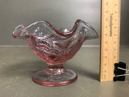 Fenton Inverted Strawberry Compote Bowl - Marked to Base