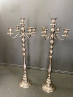 White brass 5 tier candle stick holders (1140H) - 2