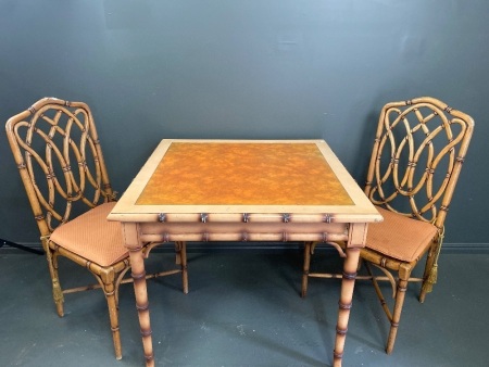 Retro bamboo inspired kitchen table and chairs