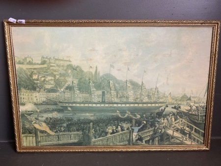 Print of the launch of SS Great Britain 1843 at Bristol