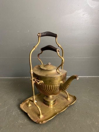 Vintage brass spirit kettle