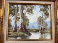 Corner of the Little Yarra - Oil on Board - Signed Frank Mutsaers - Nice Gilt Frame - 2