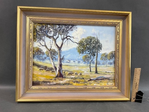 Bundarra Pastures - Oil on Board - Signed John Shields c1994