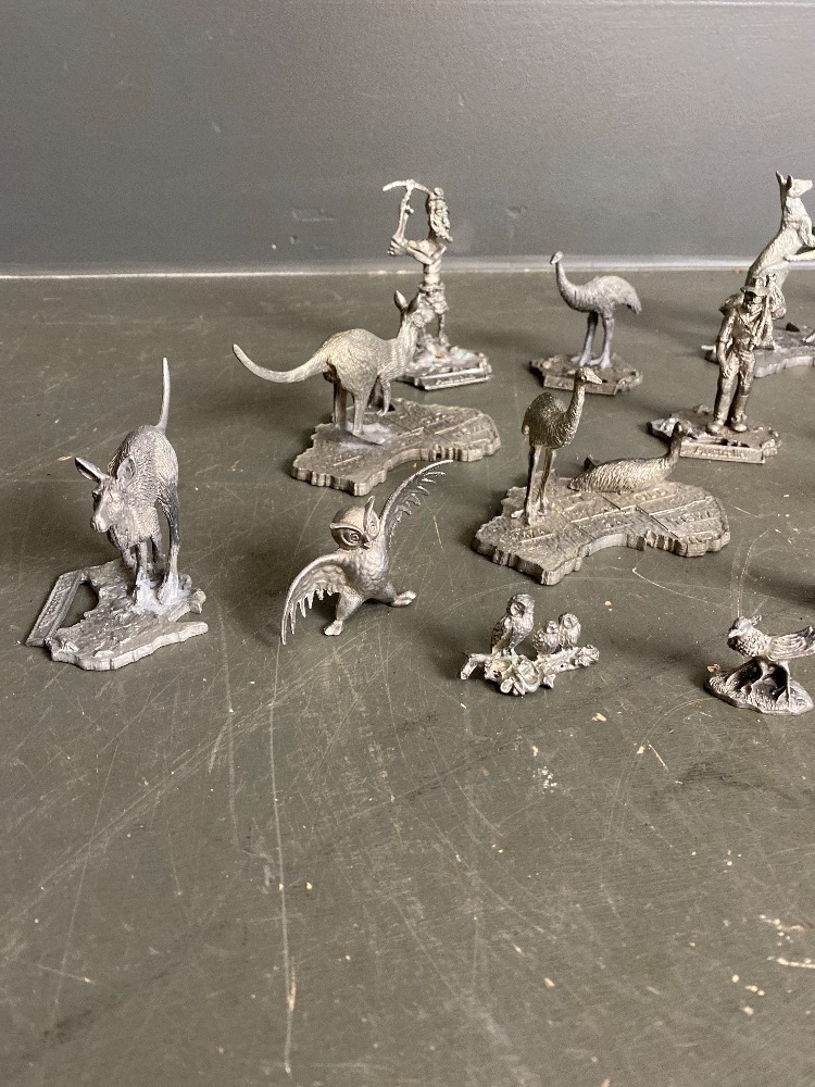 Collection of pewter Australiana figurines