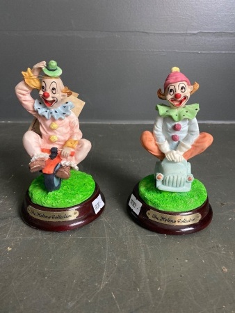 2 Clown Figurines by The Helena Collection