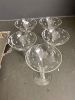 5 star burst champagne glasses with silver tray - 2