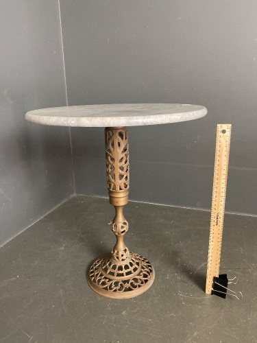 Marble topped and brass based side table