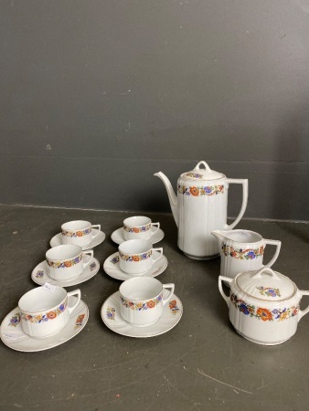 Vintage floral design coffee set