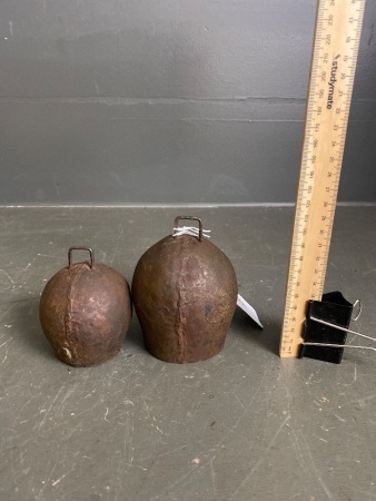 2 old cow bells