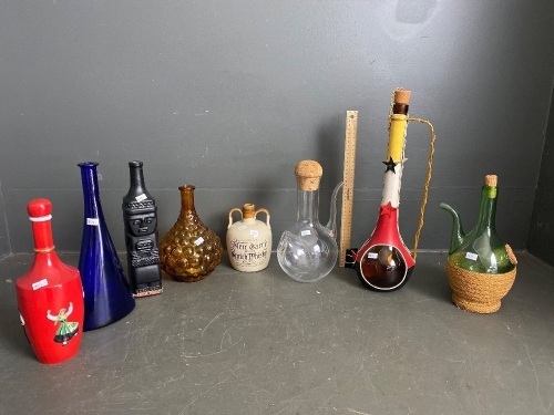 Selection of glass and ceramic bottles