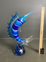 Large Glass Art Swordfish Sculpture