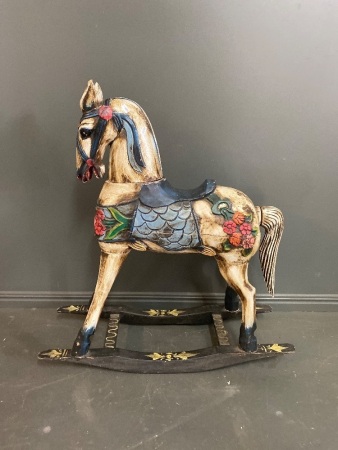 Painted Timber Rocking Horse