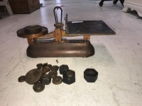 Set of Vintage Avery Balance Scales with Brass Plate & Weights