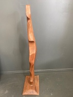 Tall Abstract Wooden Sculpture - 2