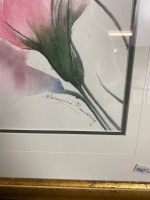 Lisianthus - Framed Watercolour Painting signed Morwenna Manwaring - 2