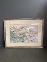 Water Lillies - Framed Watercolour signed Rita Carter - 3