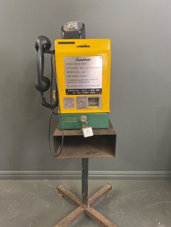 Vintage Easiphone 1970 Payphone on Metal Stand