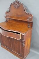 Antique Colonial Red Cedar Chiffonier With Serpentine Drawer & 2 Doors - 2