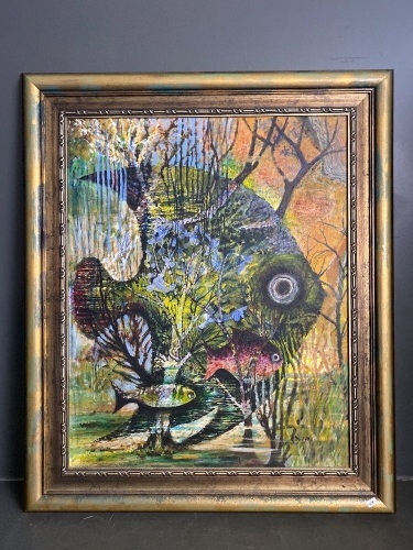 Fish Fantasy - Framed Original Painting - Signed Frank Mather