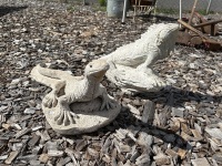 2 Lizard Concrete Garden Statues - 2