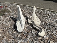 2 Lizard Concrete Garden Statues - 3