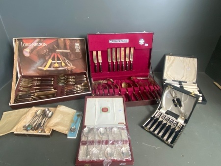 Quantity of Stainless Steel, Silver Plate Cutlery and Collectable Teaspoons