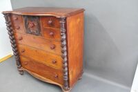 Antique Australian Red Cedar Tallboy with Cental Hat Drawer & Barley Twist Columns. - 2