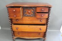 Antique Australian Red Cedar Tallboy with Cental Hat Drawer & Barley Twist Columns. - 3