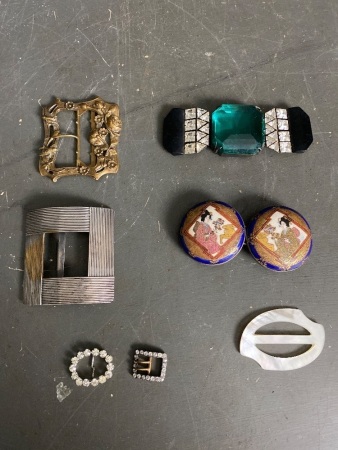 Assortment of vintage belt clasps made in France