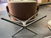 White Eames Style Chair and Ottoman - 5