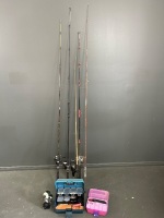 Fishing Lot inc. Rods , Reels, Tackle Boxes etc.