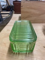 Large Uranium Glass Butter Dish - 2