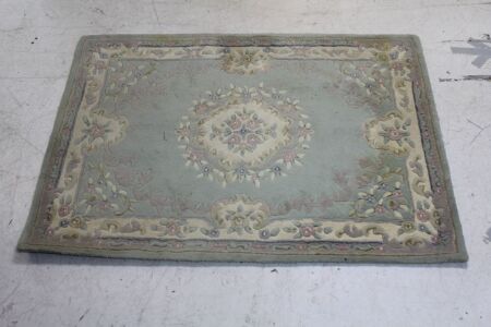 Indian Wool Rug Abusson Pattern in Lt Green - As Is - App. 1200mm x 1700mm