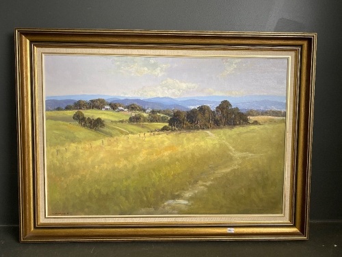 Original oil painting by Chris Kandis " Pastoral Seymor" 1987