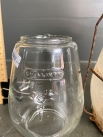 2 Hurricane kerosene lanterns large one Monarch with two Chalwyn lamp glasses Made in England - 4