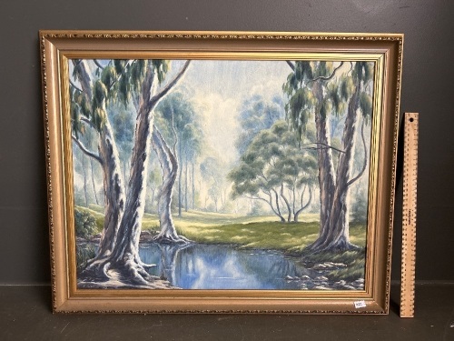 The Sapphire Pool - Oil on Board - Signed D. Gibson