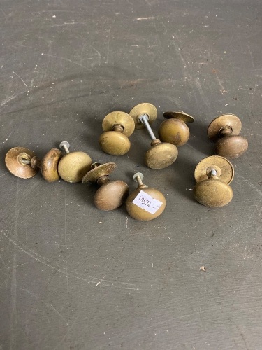 9 brass drawer knobs