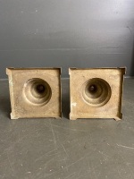 2 large brass candle holders H450 - 2