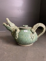 Hellfire Australia tea/coffee set - teapot, sugar jar and mug with crocodile - 8