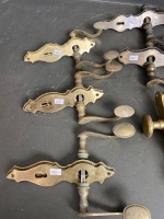 Collection of brass door handles - 2