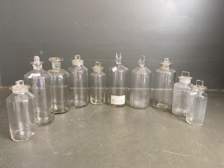 Collection of pharmacy medicine bottles