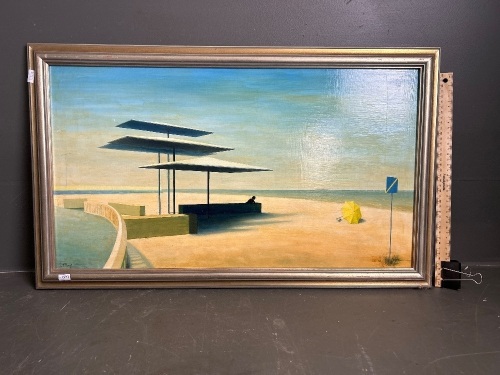 Modern Original Painting of Modern Beach Scene - Signed L.F. Floyd 