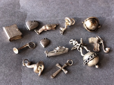 Asstd Lot of 12 Sterling Silver Charms