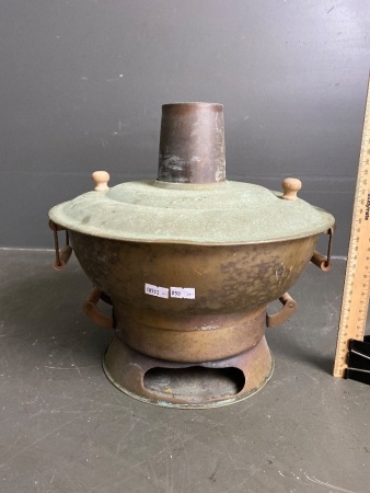 Vintage copper and metal chafing dish