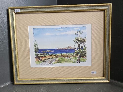 Middlegate Road, Norfolk Island Watercolour 216/500 & Kingston Pier Watercolour Painting by Tracey Yager