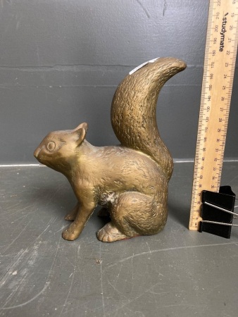 Statue of a squirrel - possibly brass